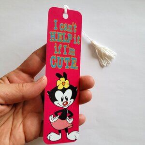 Vintage 90s Animaniacs Cute Dot Warner Bros Tassel Bookmark 1993 pink, KBO-10871